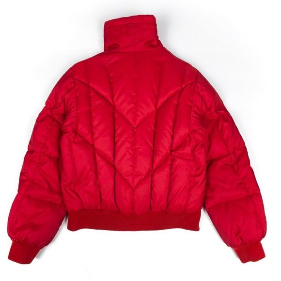 OBERMEYER Snowbird Down Quilted Shawl Collar Ski Puffer Jacket Red Snow Gorpcore - Picture 2 of 7